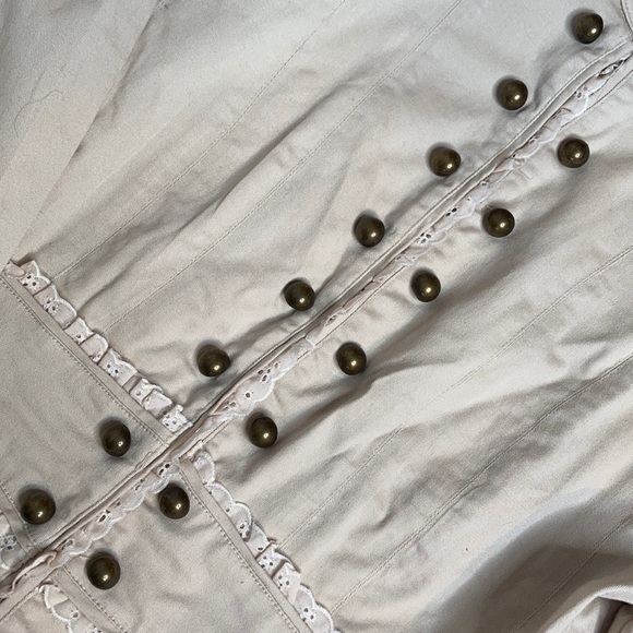 Soda Blu Tan eyelet lace military style jacket - Picture 6 of 8